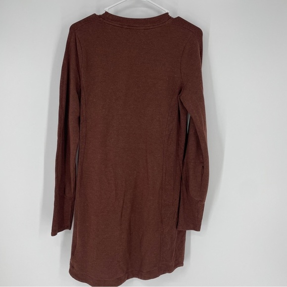 Athleta Women’s Balance Crewneck Sweater Dress Brown Pockets - Picture 4 of 8